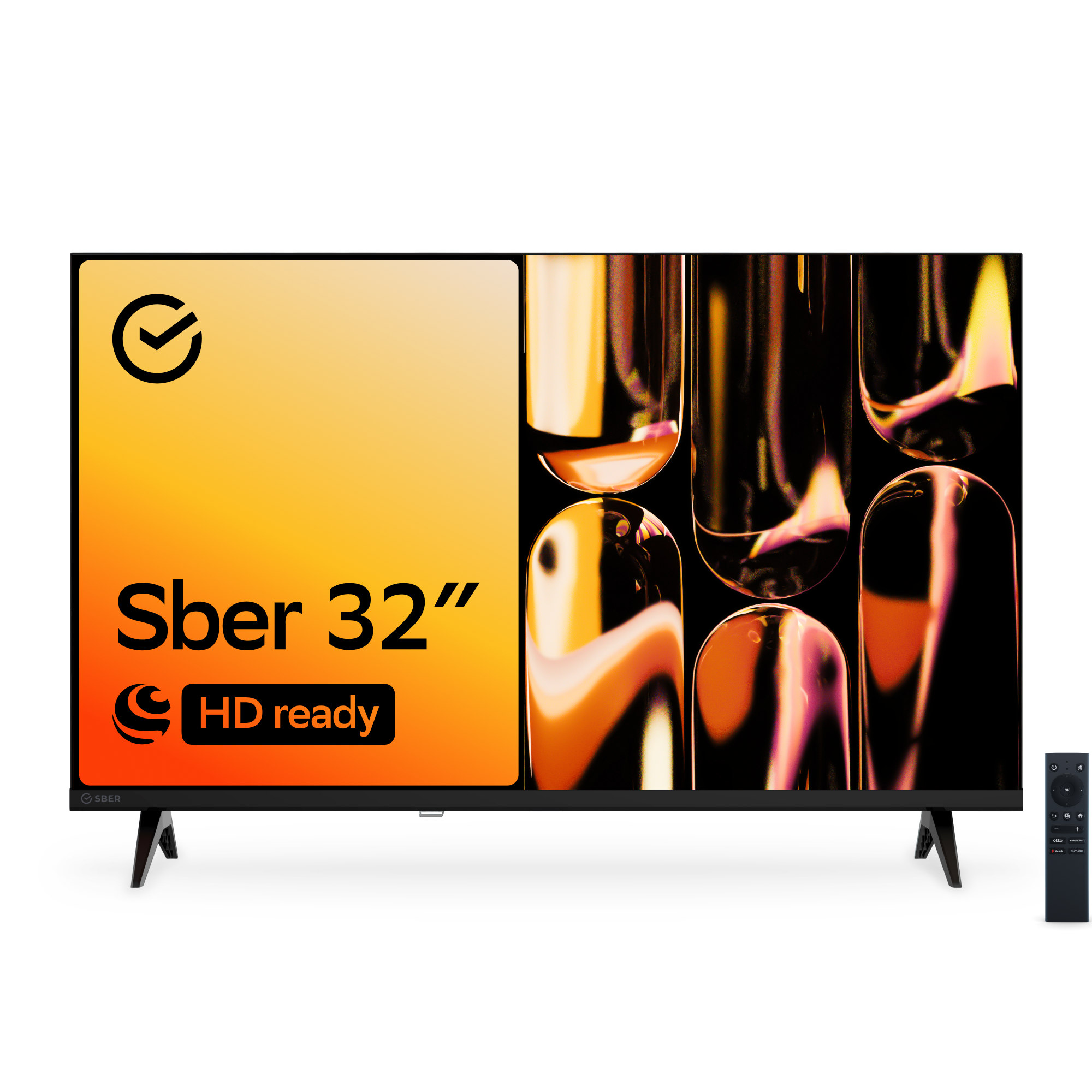 Умный телевизор Sber SDX-32H2120B, цвет чёрный - фото 1