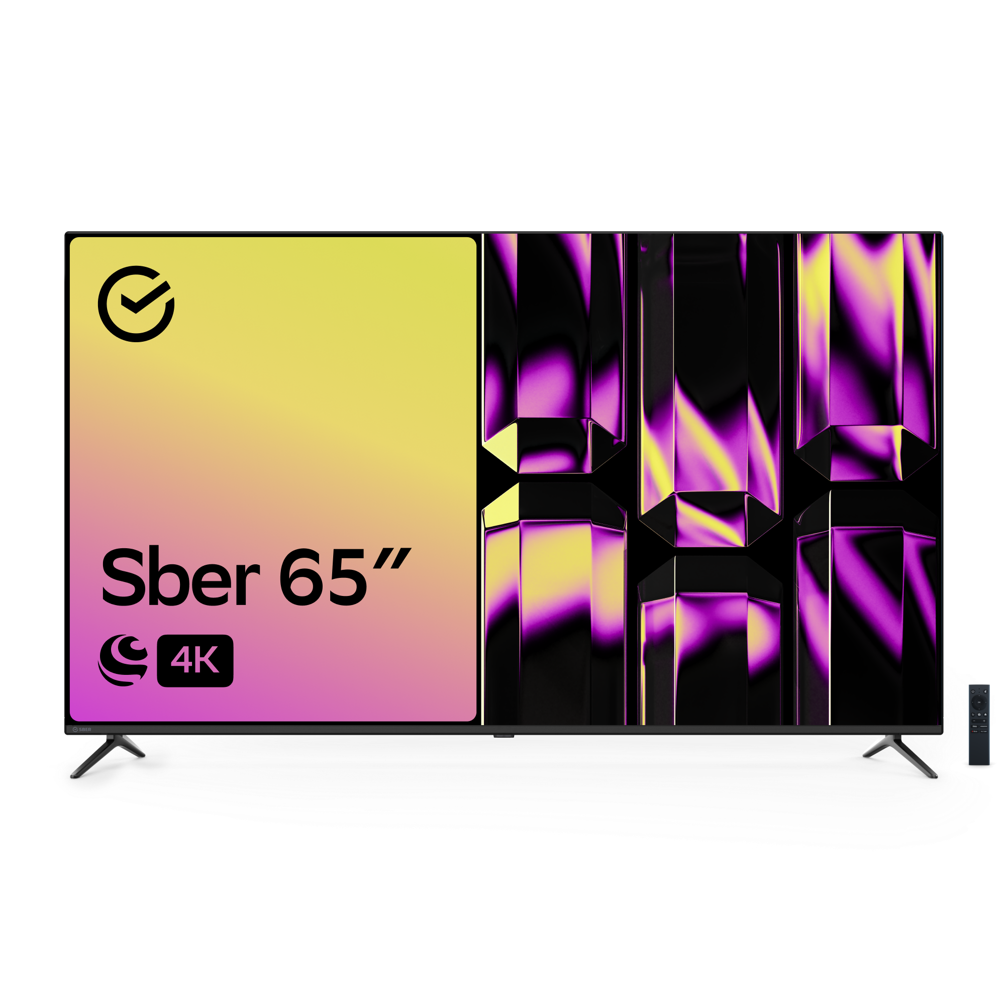Умный телевизор Sber SDX-65U4014B, цвет чёрный