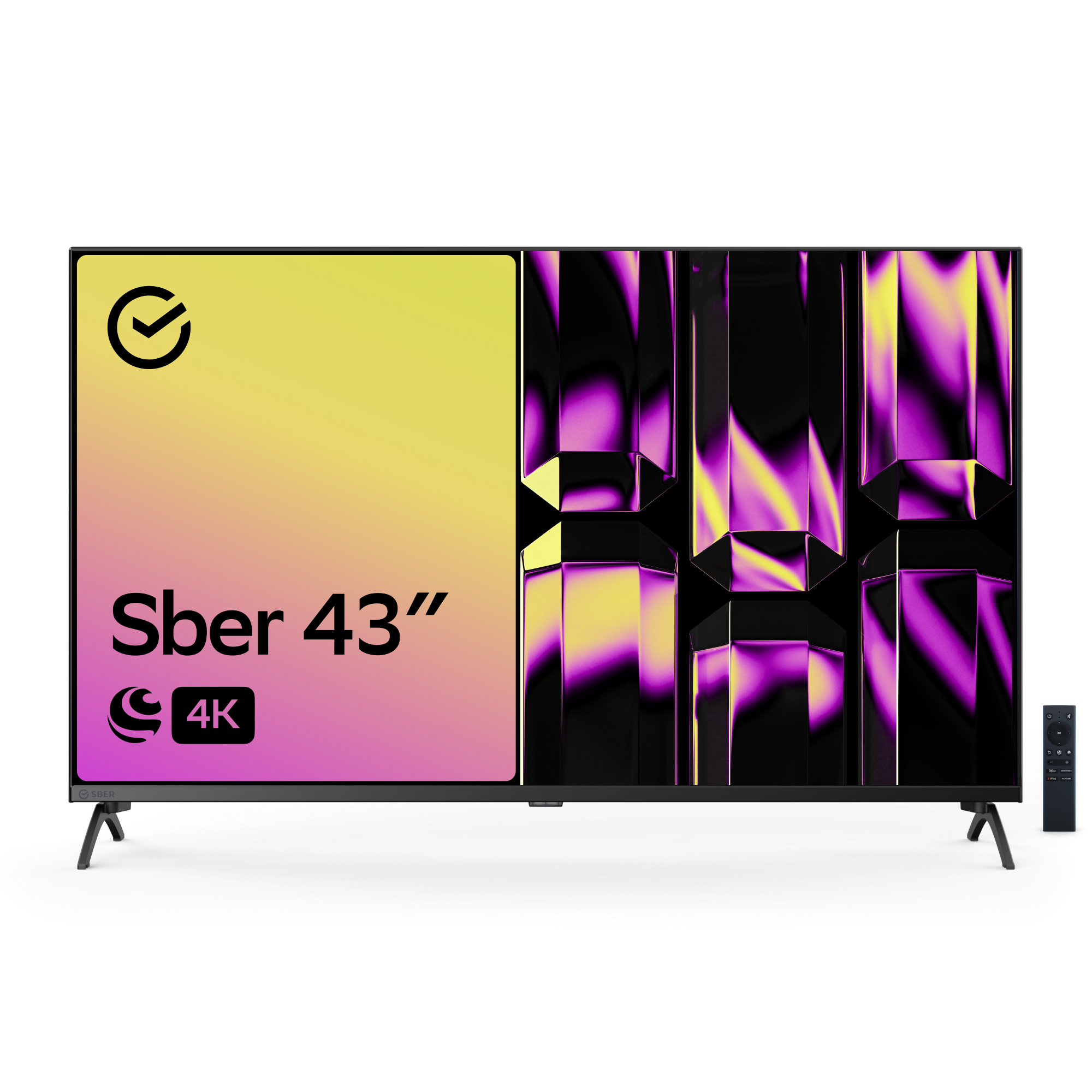 Умный телевизор Sber SDX-43U4123B, цвет чёрный - фото 1