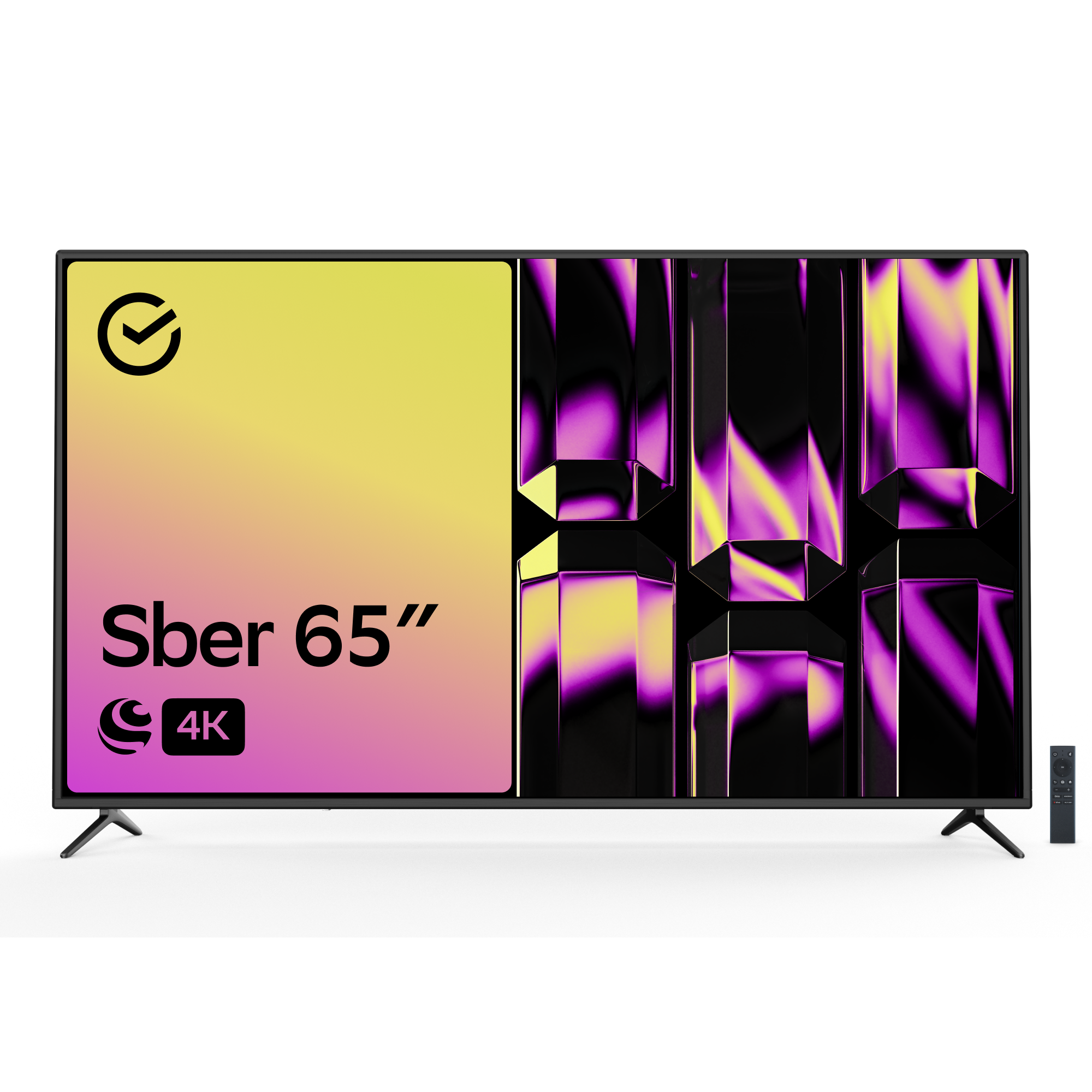 Умный телевизор Sber SDX-65U4015, цвет чёрный - фото 1