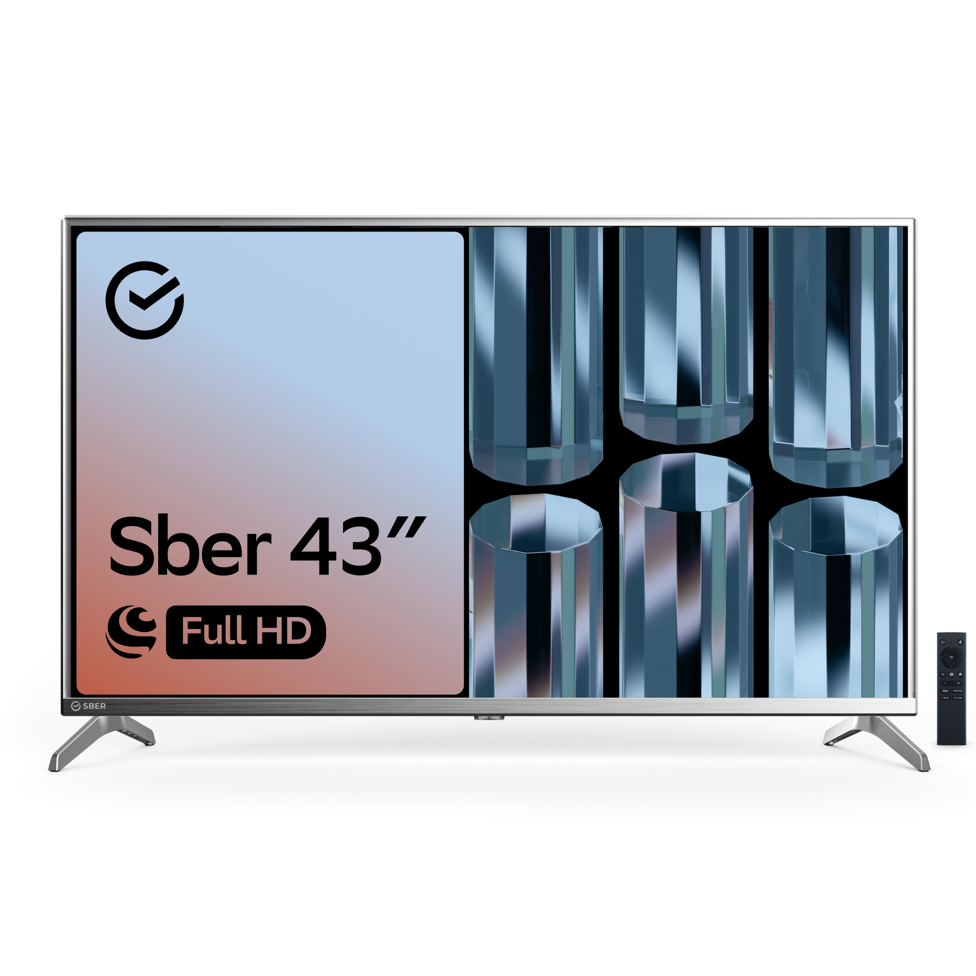 Умный телевизор Sber SDX-43F2012S, цвет серебро - фото 1