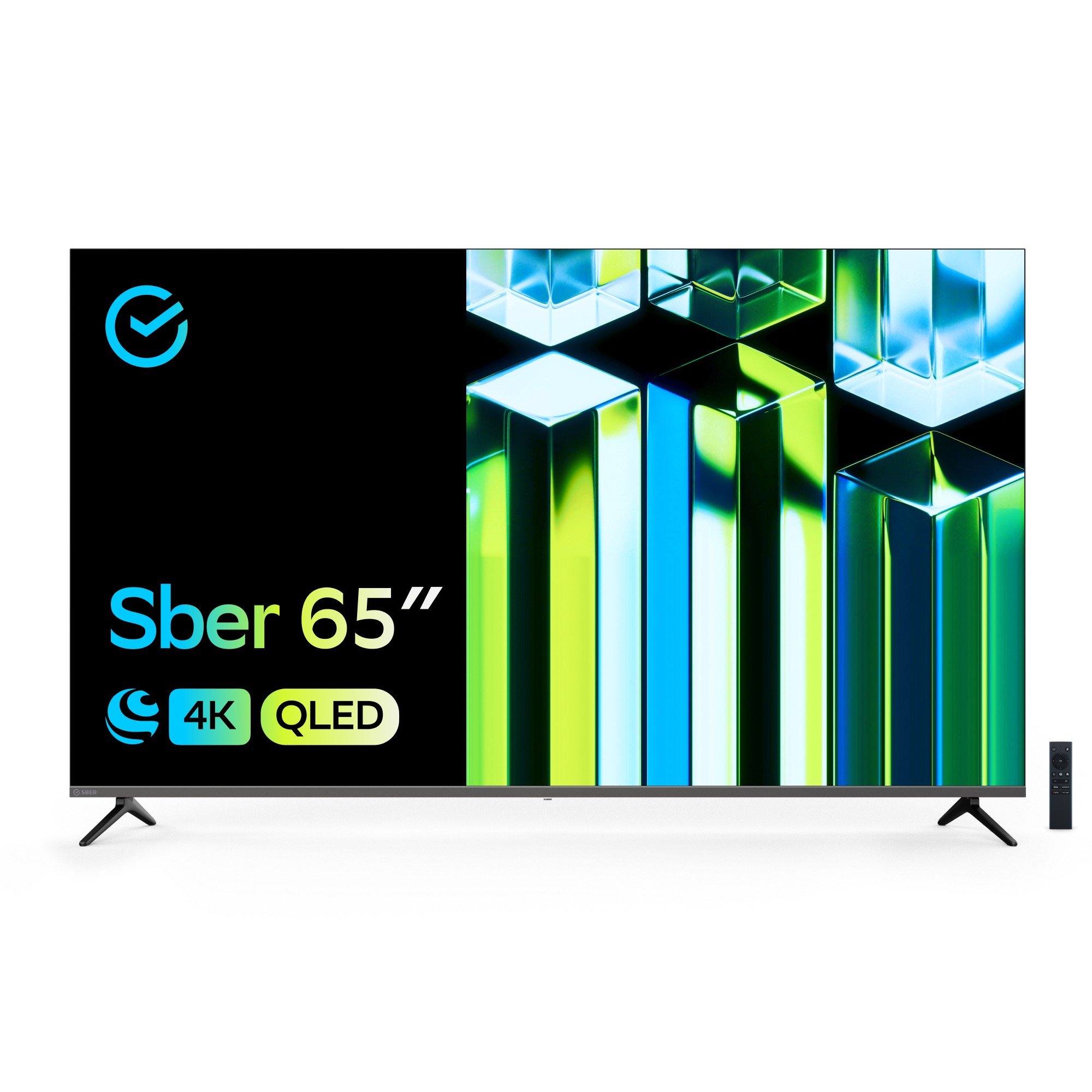 Умный телевизор Sber SDX-65UQ5232T, цвет титан - фото 1