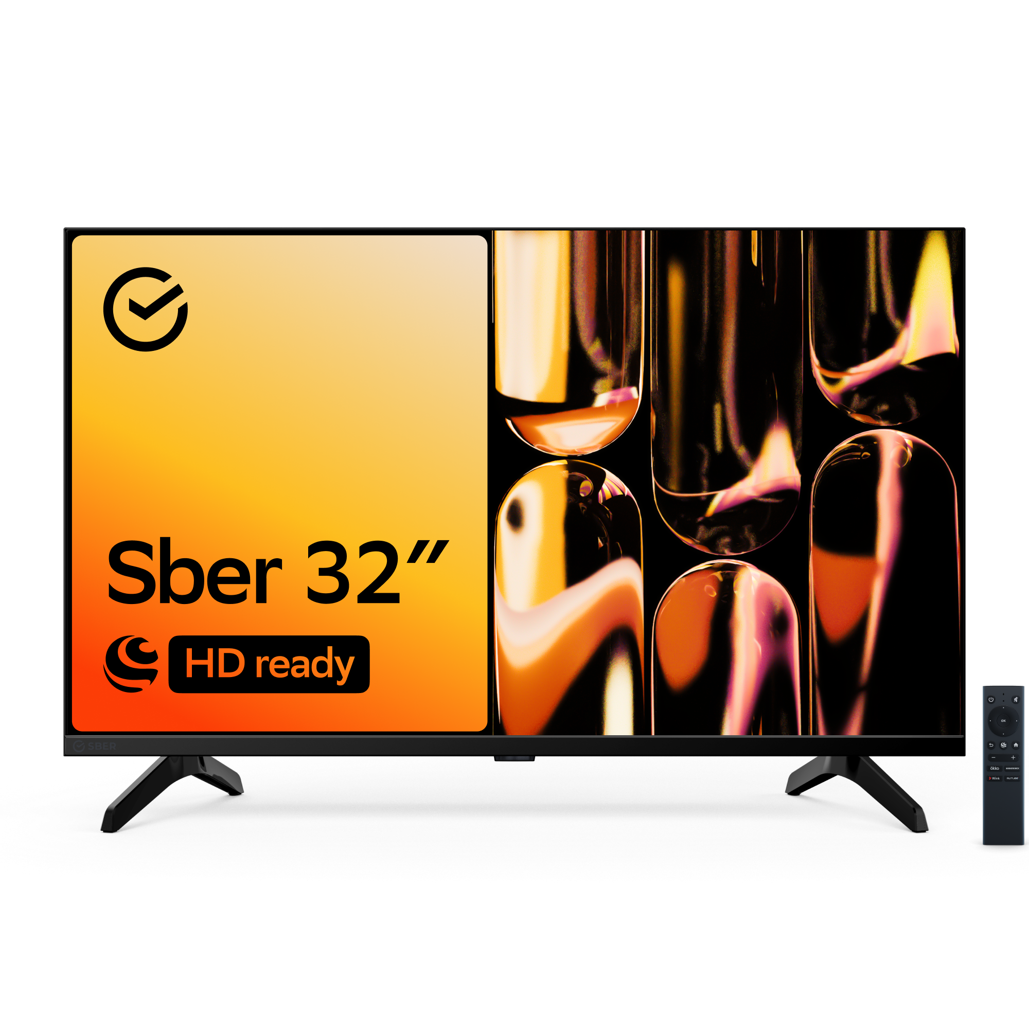Умный телевизор Sber SDX-32H2122B, цвет чёрный - фото 1