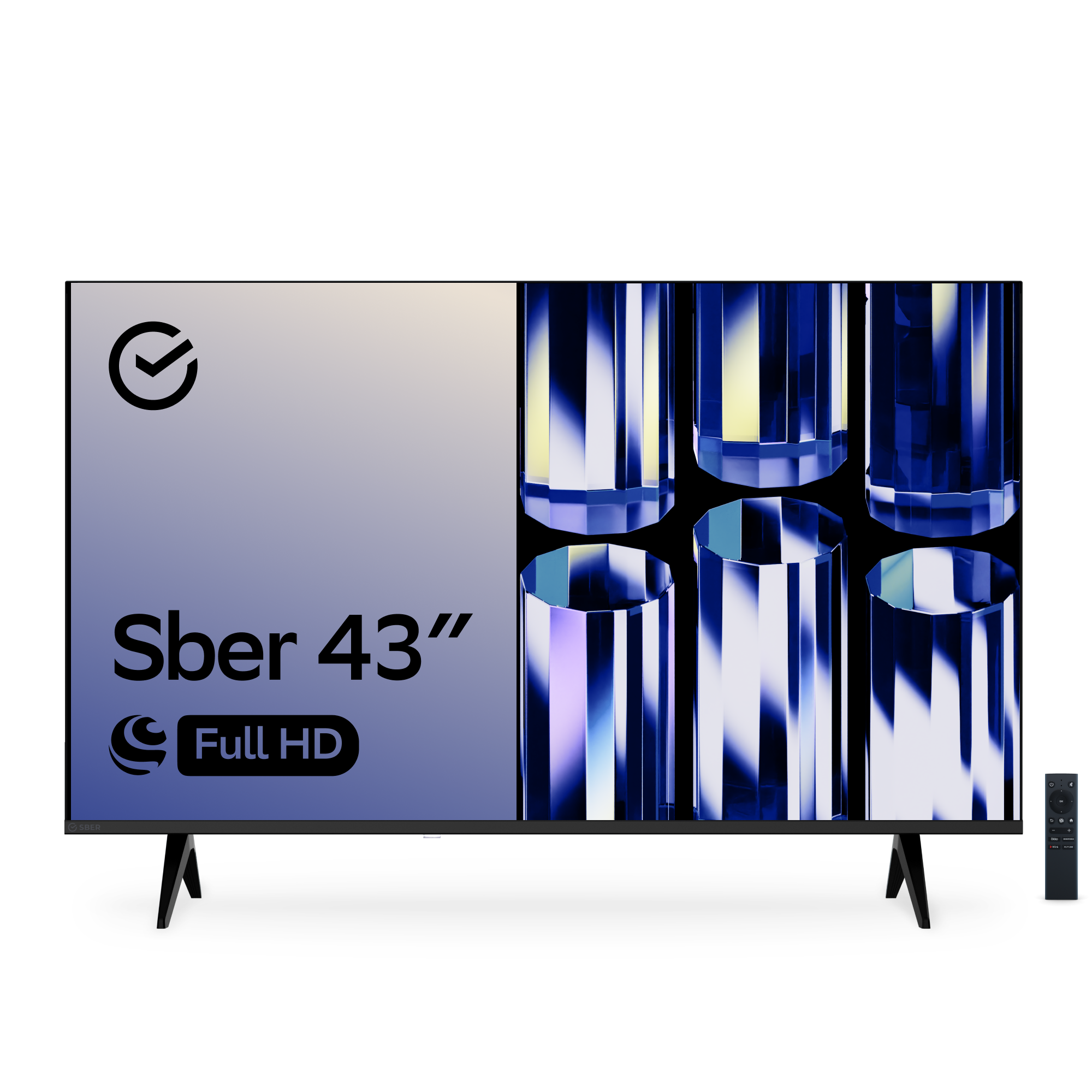 Умный телевизор Sber SDX-43F2120B, цвет чёрный - фото 1