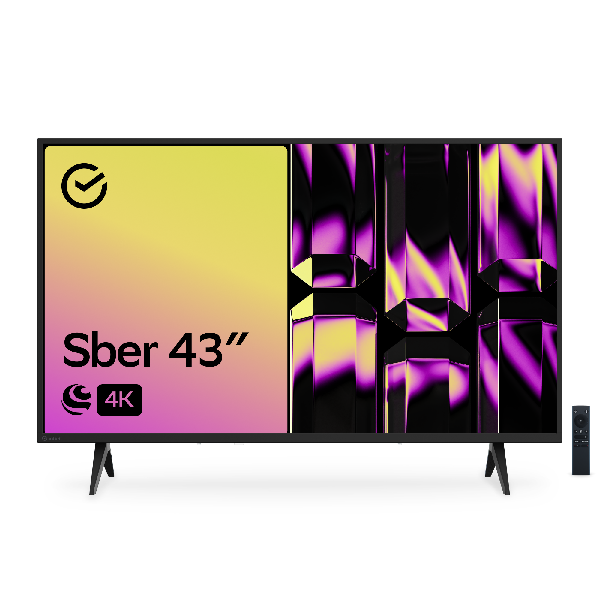 Умный телевизор Sber SDX-43U4010B, цвет чёрный