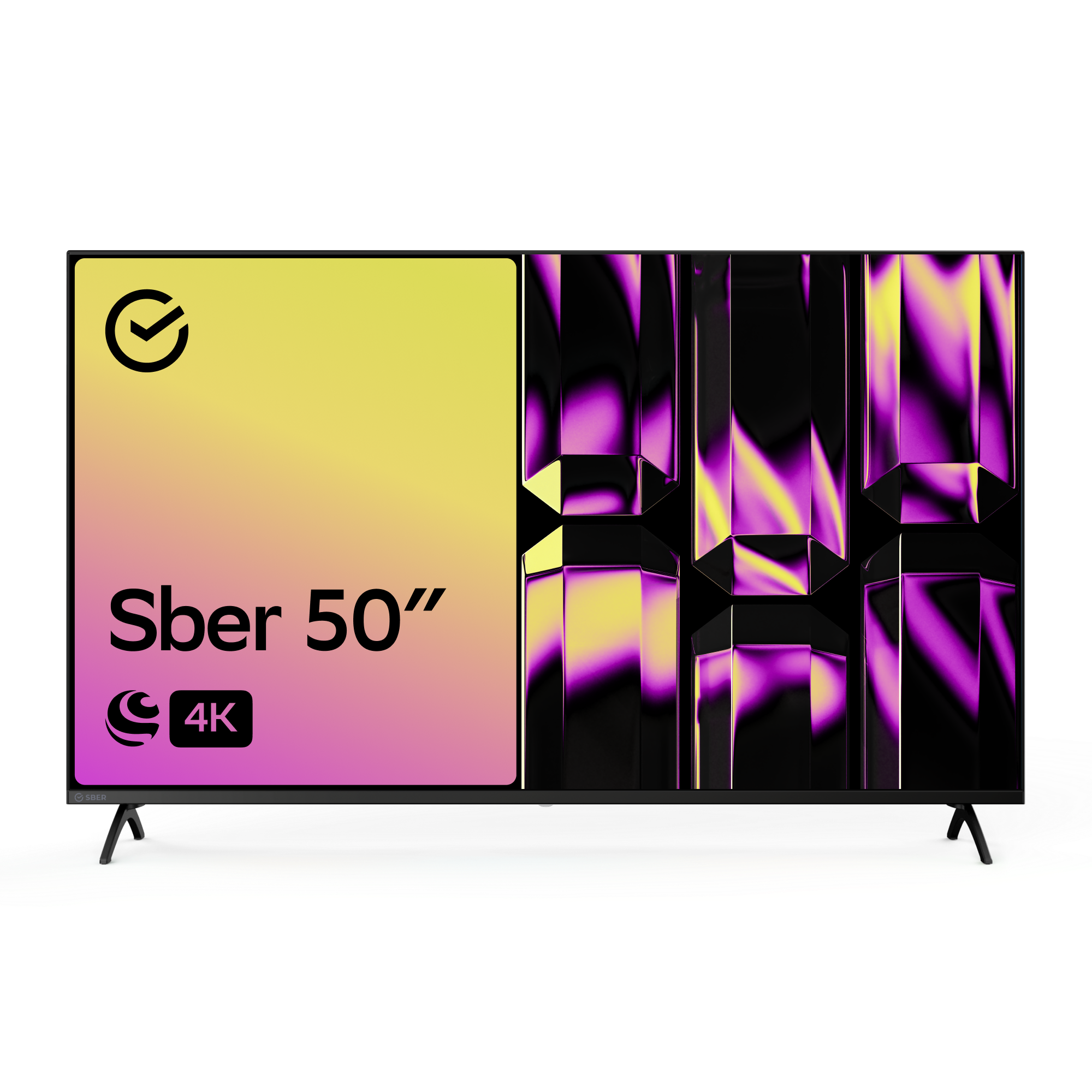 Умный телевизор Sber SDX-50U4123B, цвет чёрный - фото 1