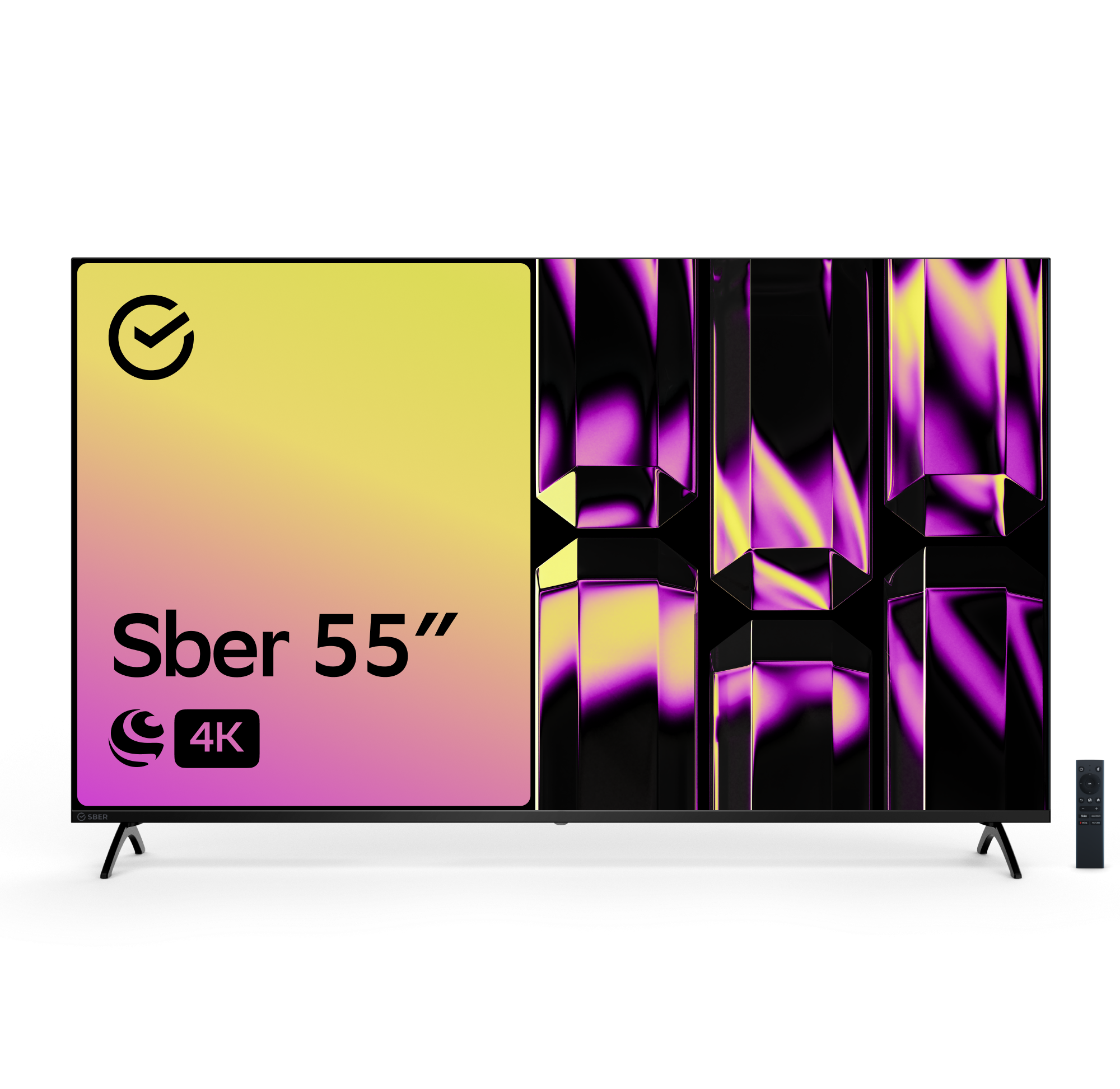 Умный телевизор Sber SDX-55U4123B, цвет чёрный